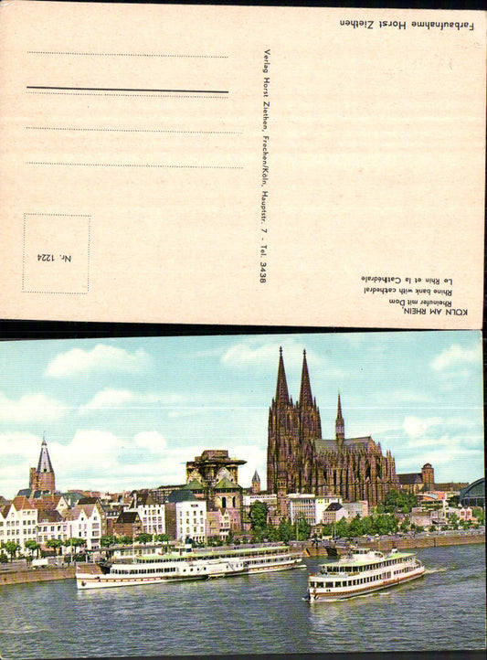 701803 Köln am Rhein Rheinufer Dom Dampfer Aufnahme Horst Ziethen