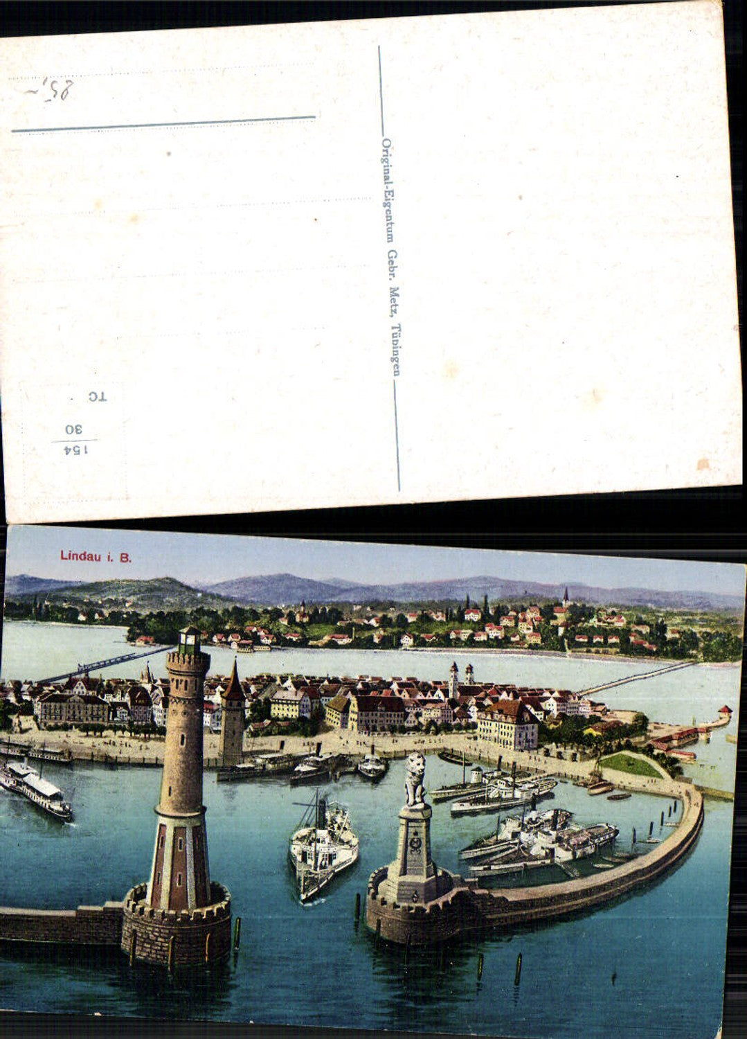 701815 Lindau am Bodensee Hafen Leuchtturm Turm Hafeneinfahrt