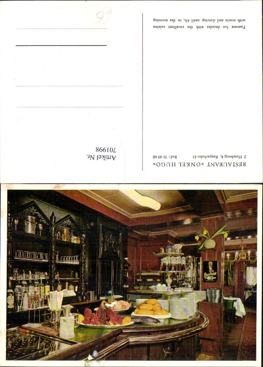 701998 Hamburg Reeperbahn Restaurant Onkel Hugo