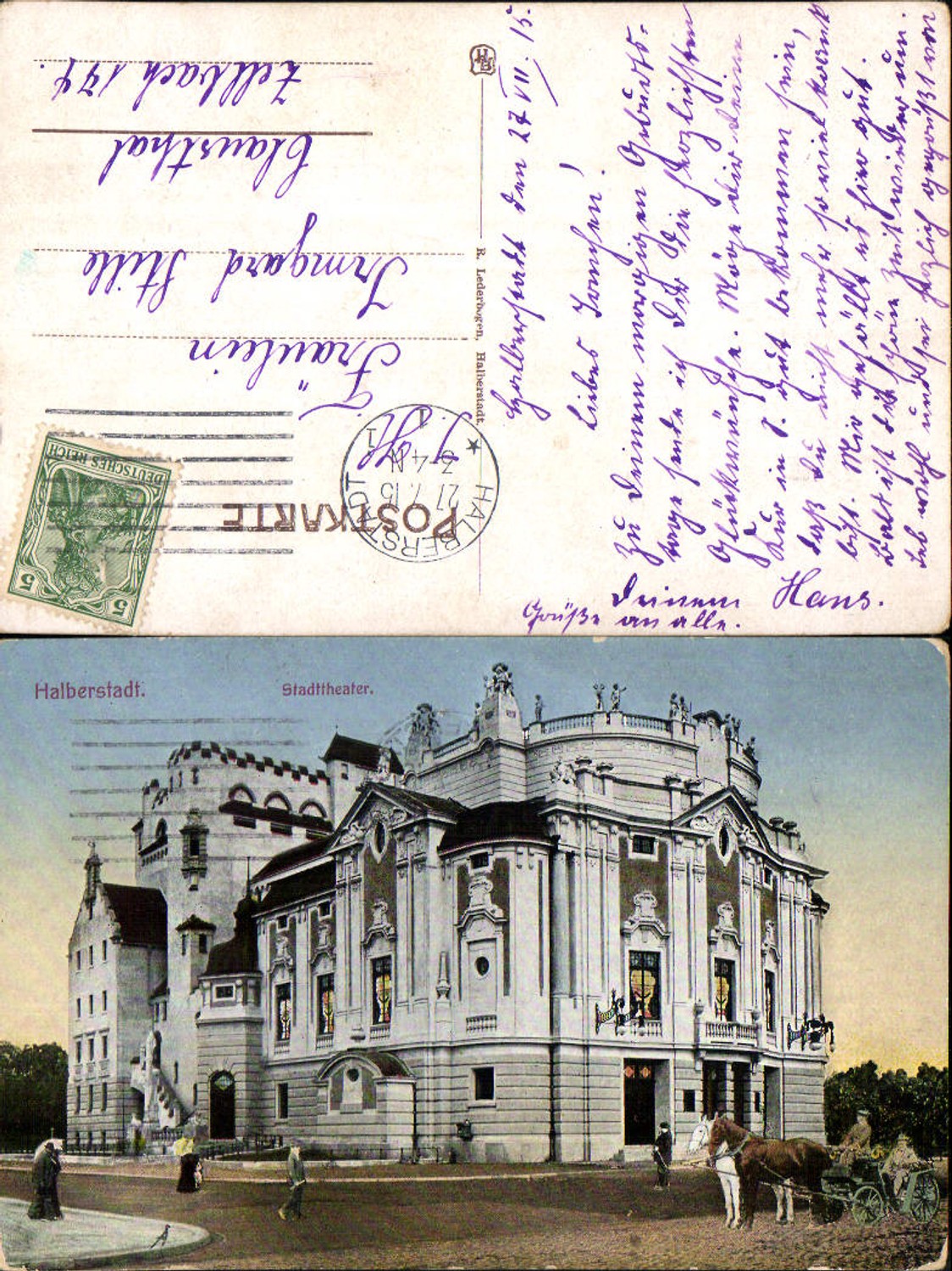 702164 Halberstadt Theater Stadttheater Kutsche gel Clausthal Zellbach