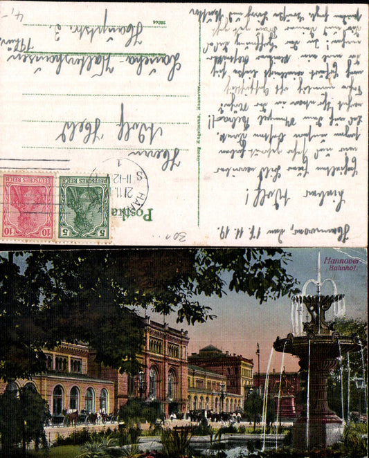 702190 Hannover Ernst August Platz Bahnhof gel Lauscha Waltershausen