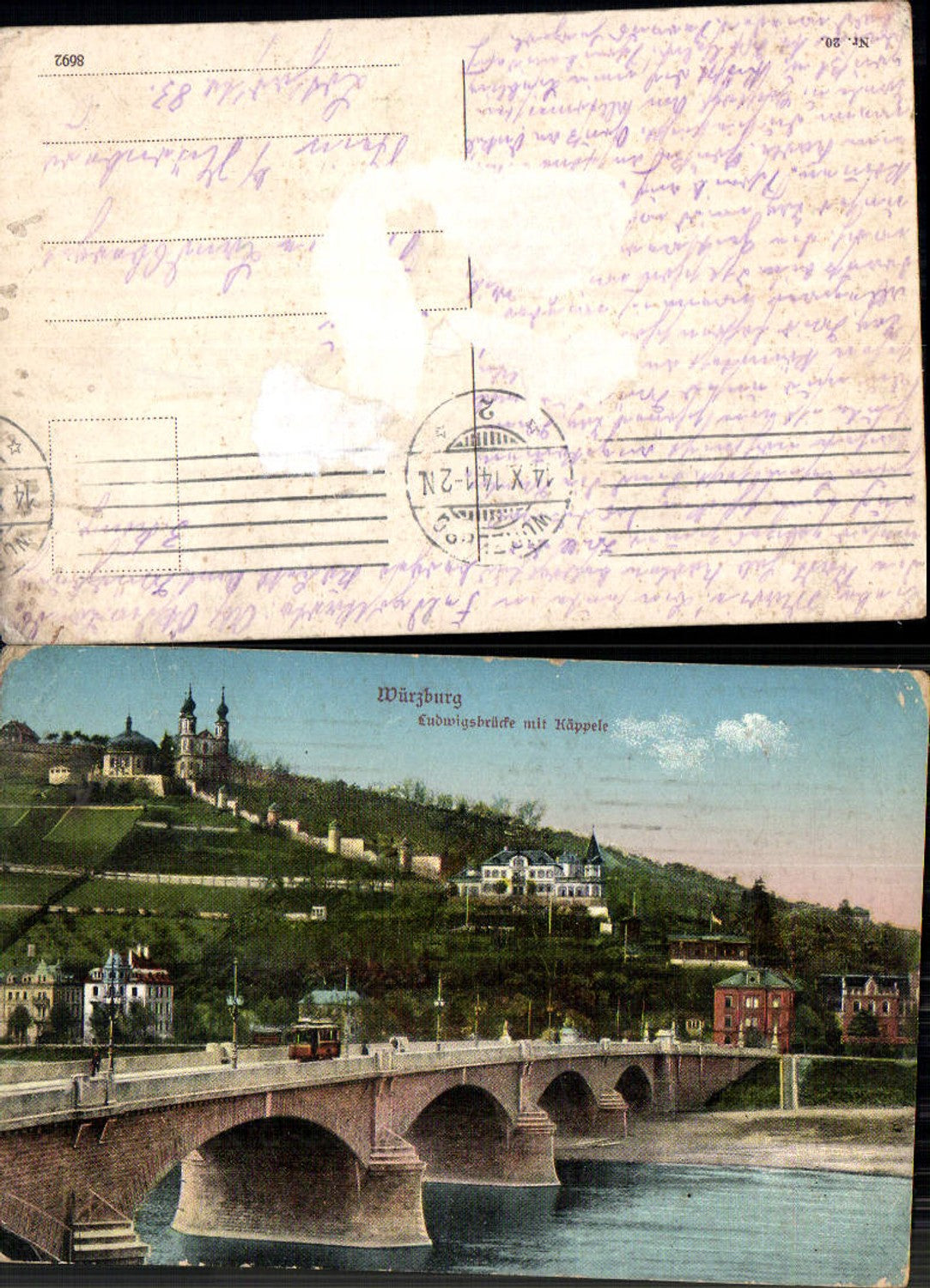 702203 Würzburg Ludwigsbrücke Brücke Käppele