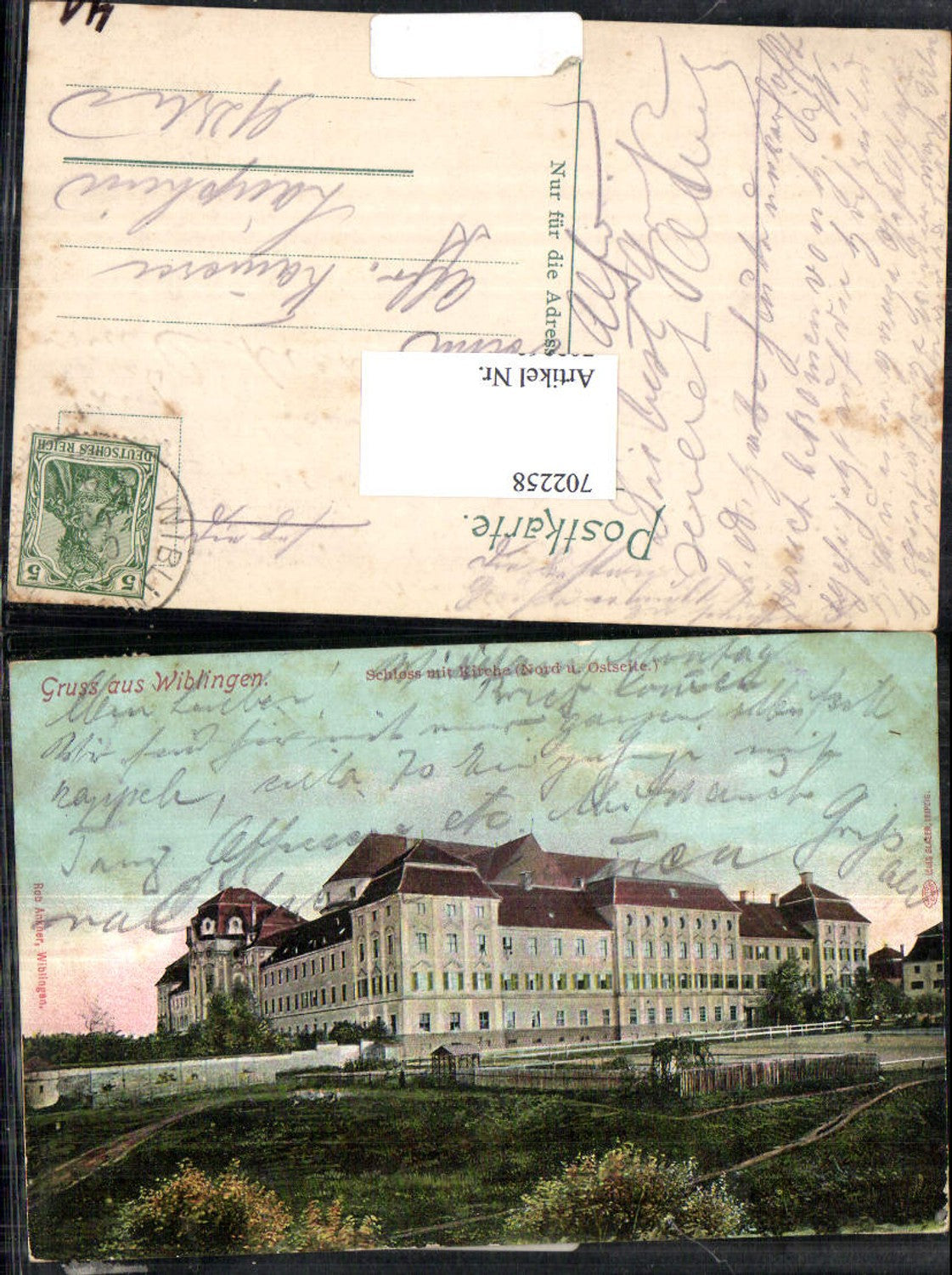 702258 Gruss aus Wiblingen Schloss Württemberg Heidelberg gel Laupheim
