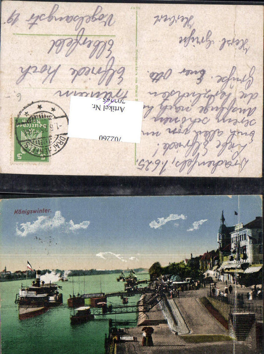 702260 Königswinter am Rhein Anlegestelle Schiffe Dampfer Stp. Drachenfels