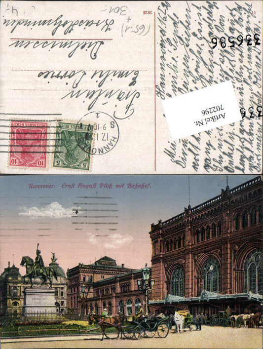 702296 Hannover Ernst August Platz Bahnhof Kutsche