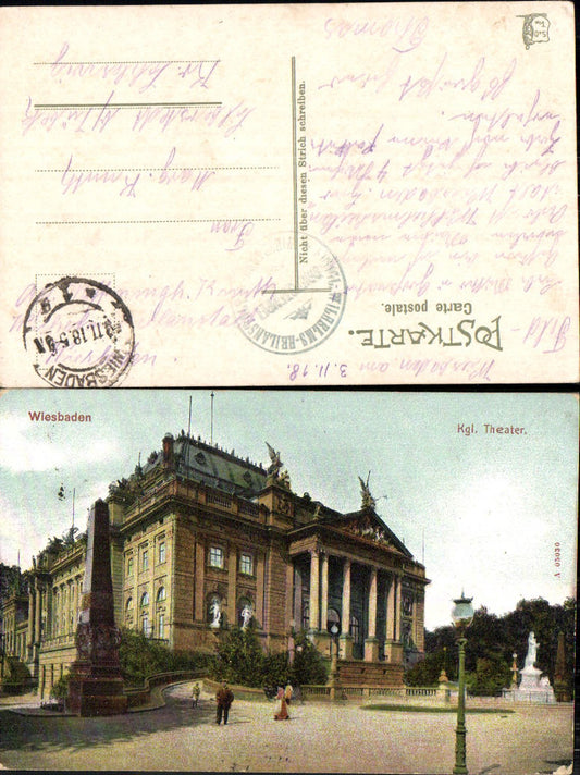 702319 Wiesbaden Theater Feldpost gel Silberstedt b. Lübeck