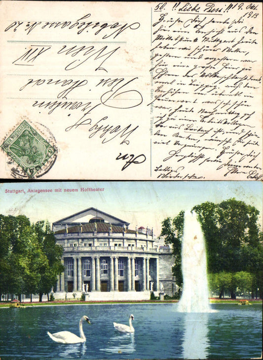 702332 Stuttgart Court Theatre Theatre Anlagensee Swans Swan