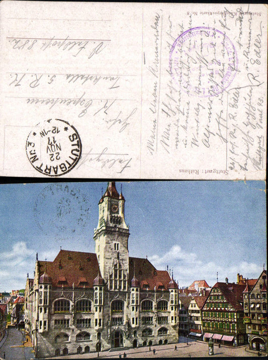 702333 Stuttgart Town Hall Feldpost
