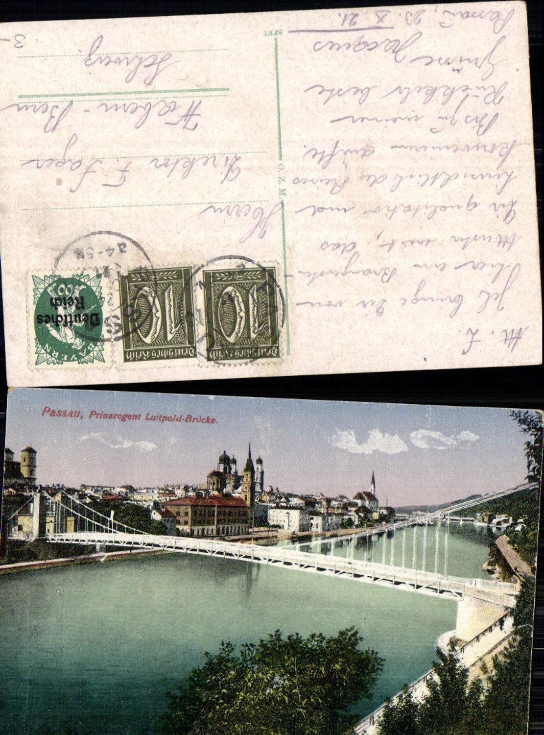 702344 Passau Prinzregenz Brücke Luitpold Brücke gel Wabern Bern