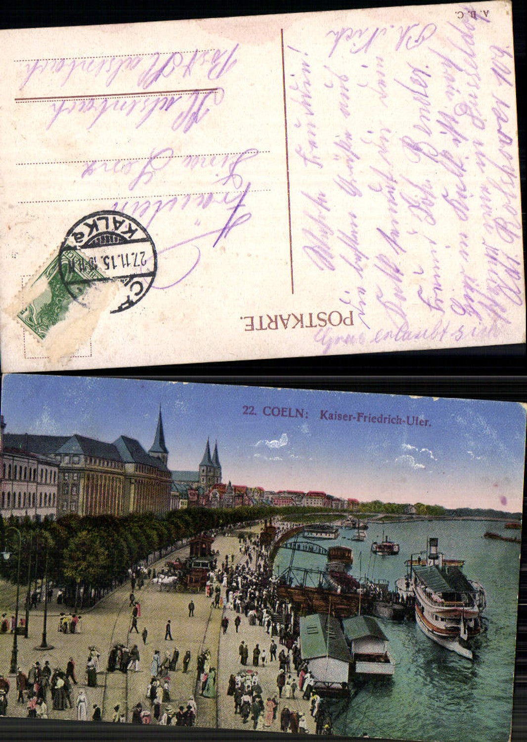 702421 Köln am Rhein Kaiser Friedrich Ufer Partie gel Halsenbach