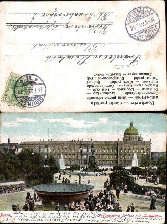 702522 Berlin Schloss Lustgarten gel Stp. Wittenberg Bez. Halle