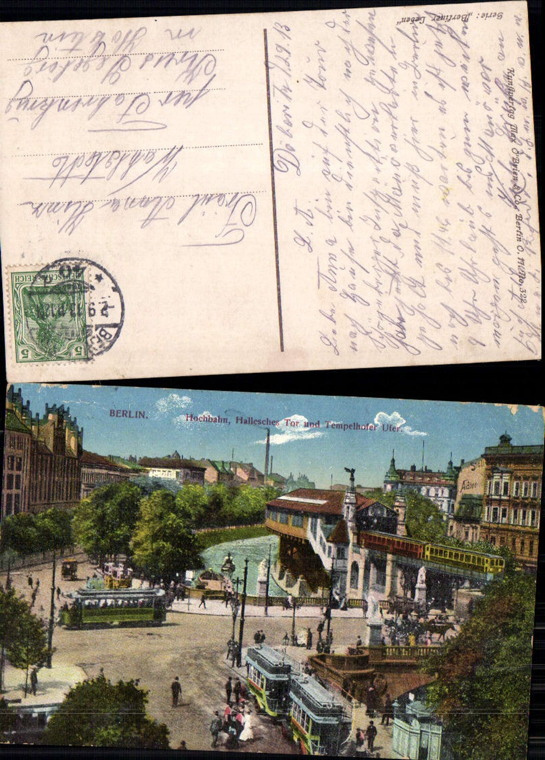 702537 Berlin Hochbahn Straßenbahn Bus Tempelhof Ufer gel Fahrenkrug Segeberg