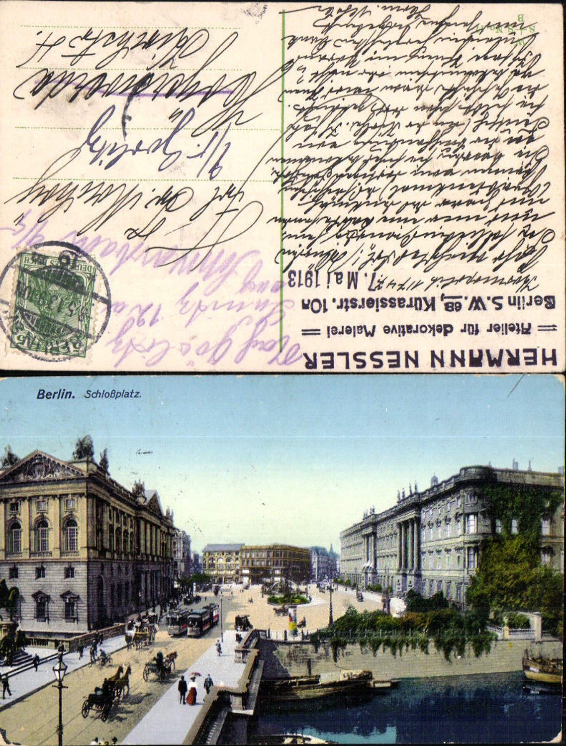 702545 Berlin Schloss Stp. Hermann Nessler Atelier f. dekorative Malerei Berlin