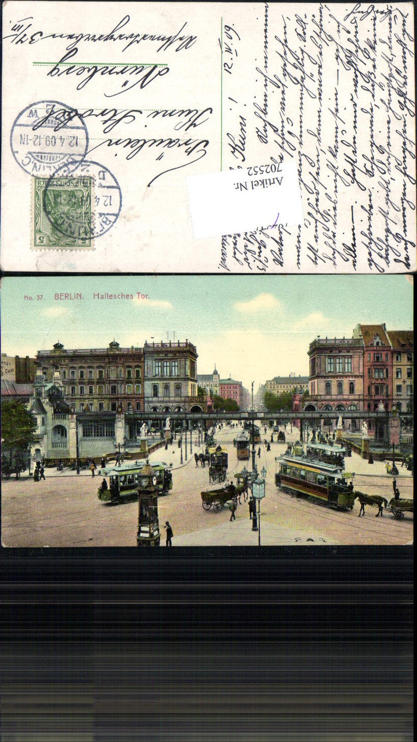 702552 Berlin Hallesches Tor Pferdetram Tram Straßenbahn Tramway