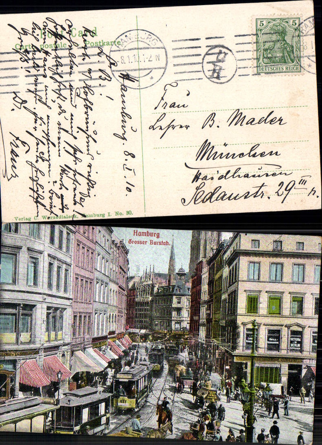 702584 Hamburg Großer Burstah Altstadt Straßenbahn Tram Tramway