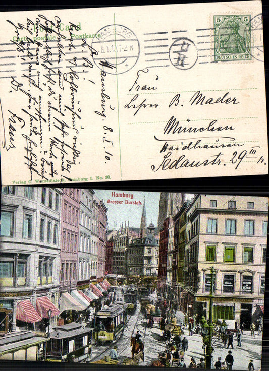 702584 Hamburg Großer Burstah Altstadt Straßenbahn Tram Tramway