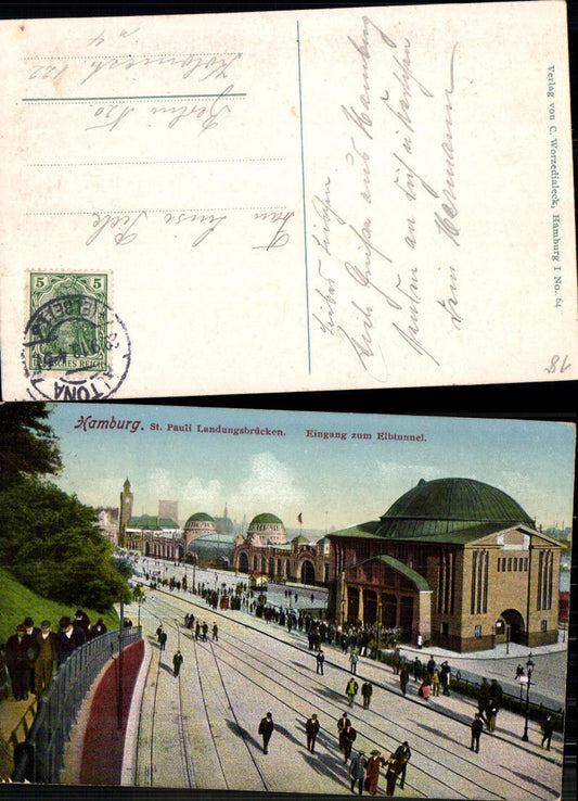 702586 Hamburg St. Pauli Landungsbrücken Elbtunnel Hafen