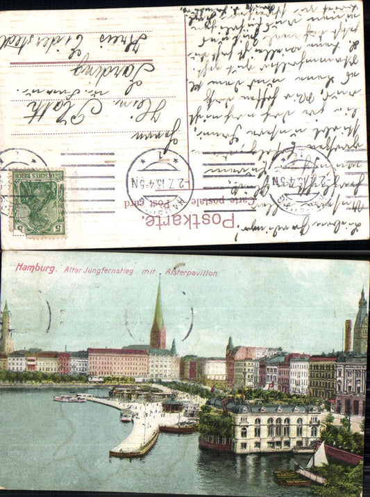 702594 Hamburg Alter Jungfernstieg Alsterpavillon gel Garding Eiderstedt