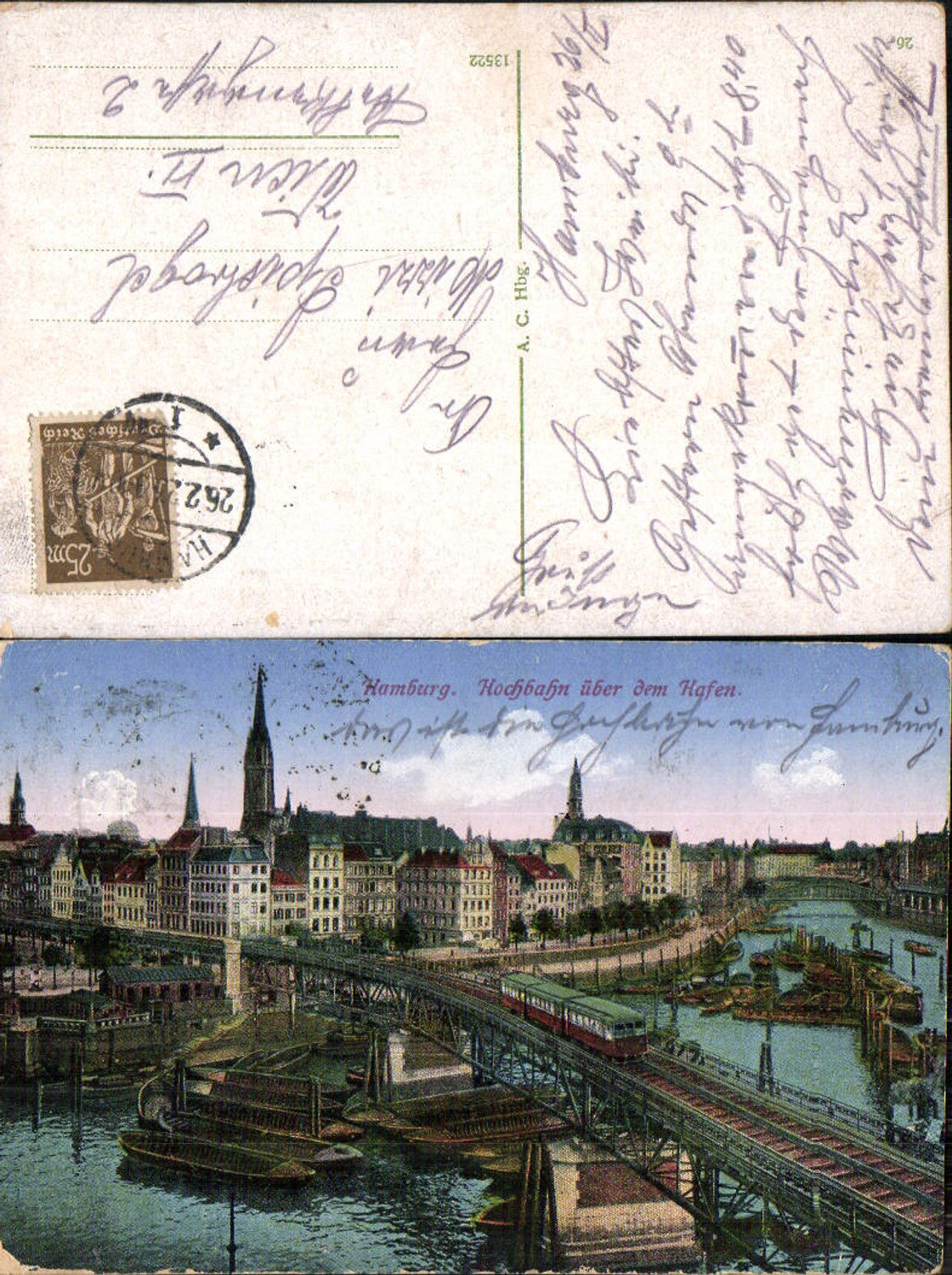 702603 Hamburg Hochbahn über d. Hafen Straßenbahn