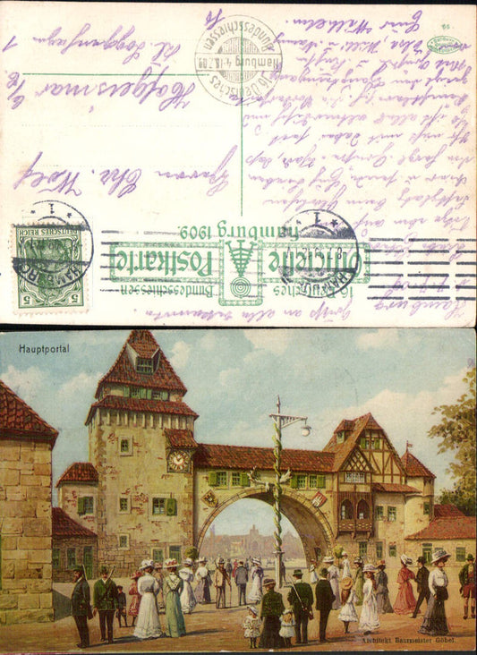 702607 Künstler AK 16. Deutsches Bundesschiessen Hamburg 1909