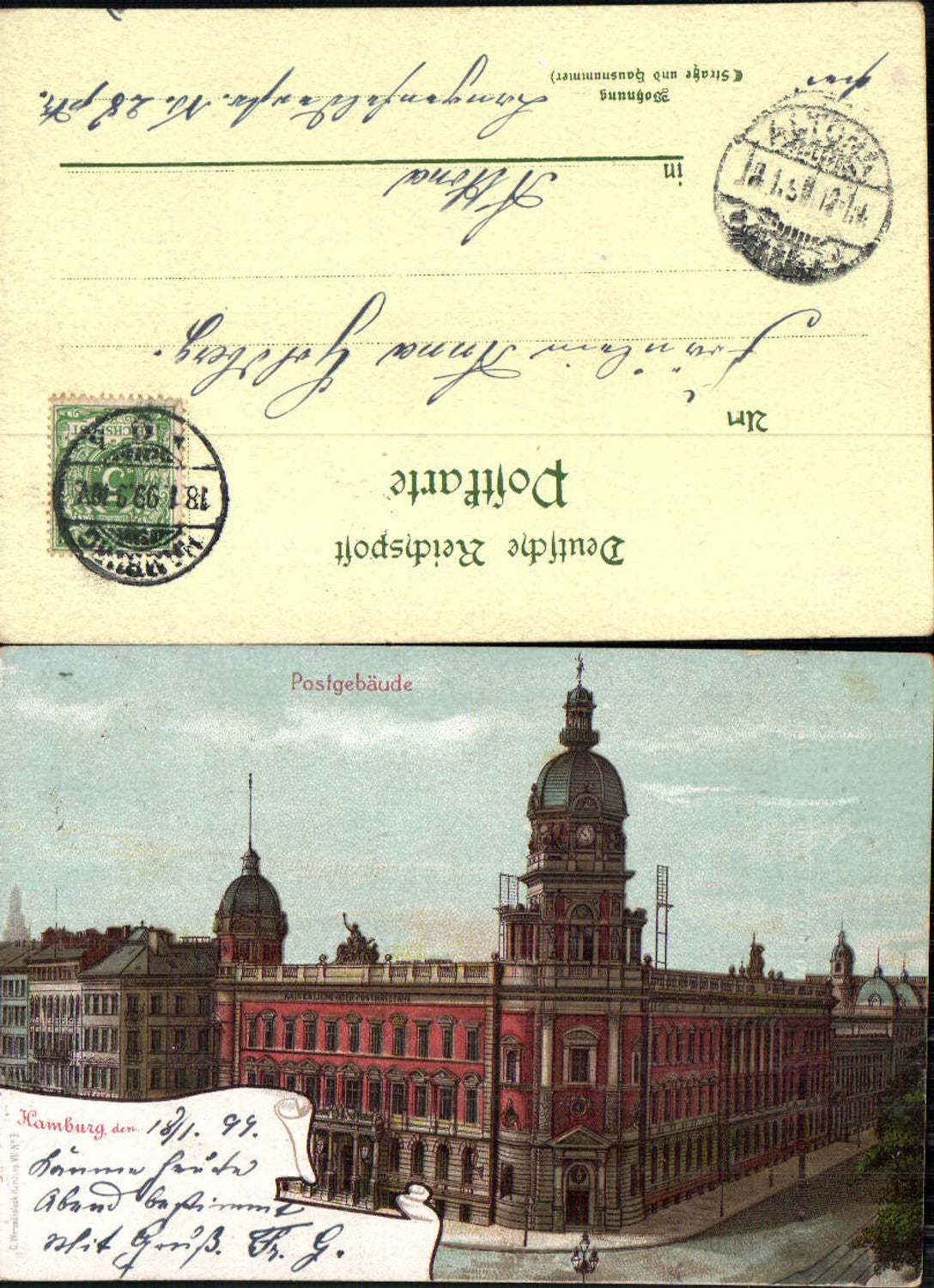 702618 Hamburg Postgebäude Postamt Post 1899