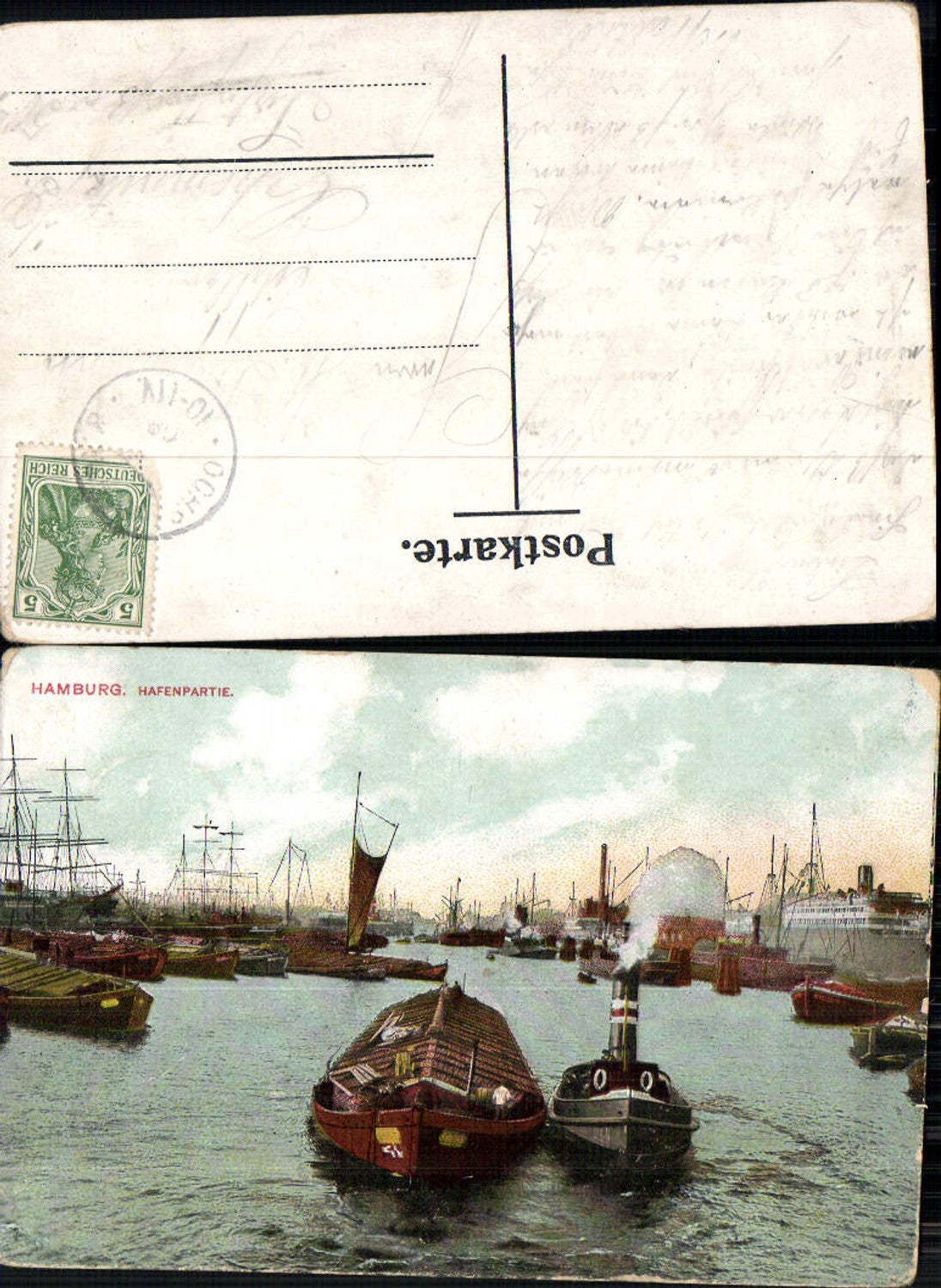 702620 Hamburg Port Harbor scene Boats Ships