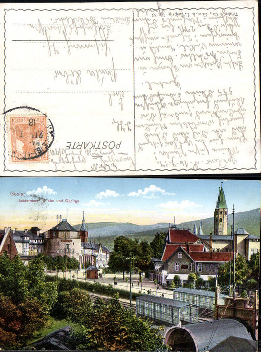 702687 Goslar im Harz Achtermann Kirche Bahnpost pub Trinks & Co. Hz. 33