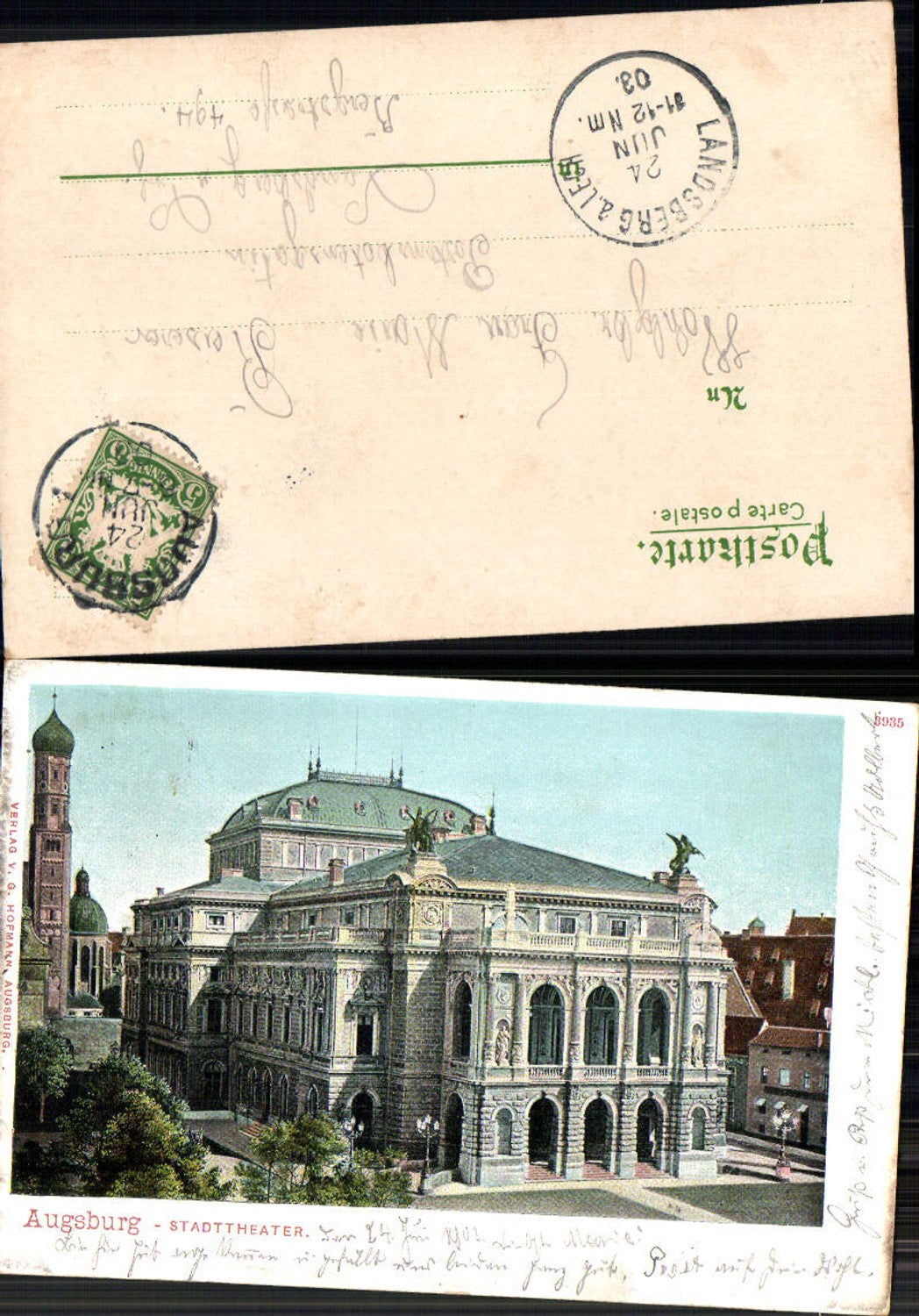 702853 Augsburg Stadttheater Theater pub G. Hofmann 3935 Stp. Landsberg am Lech