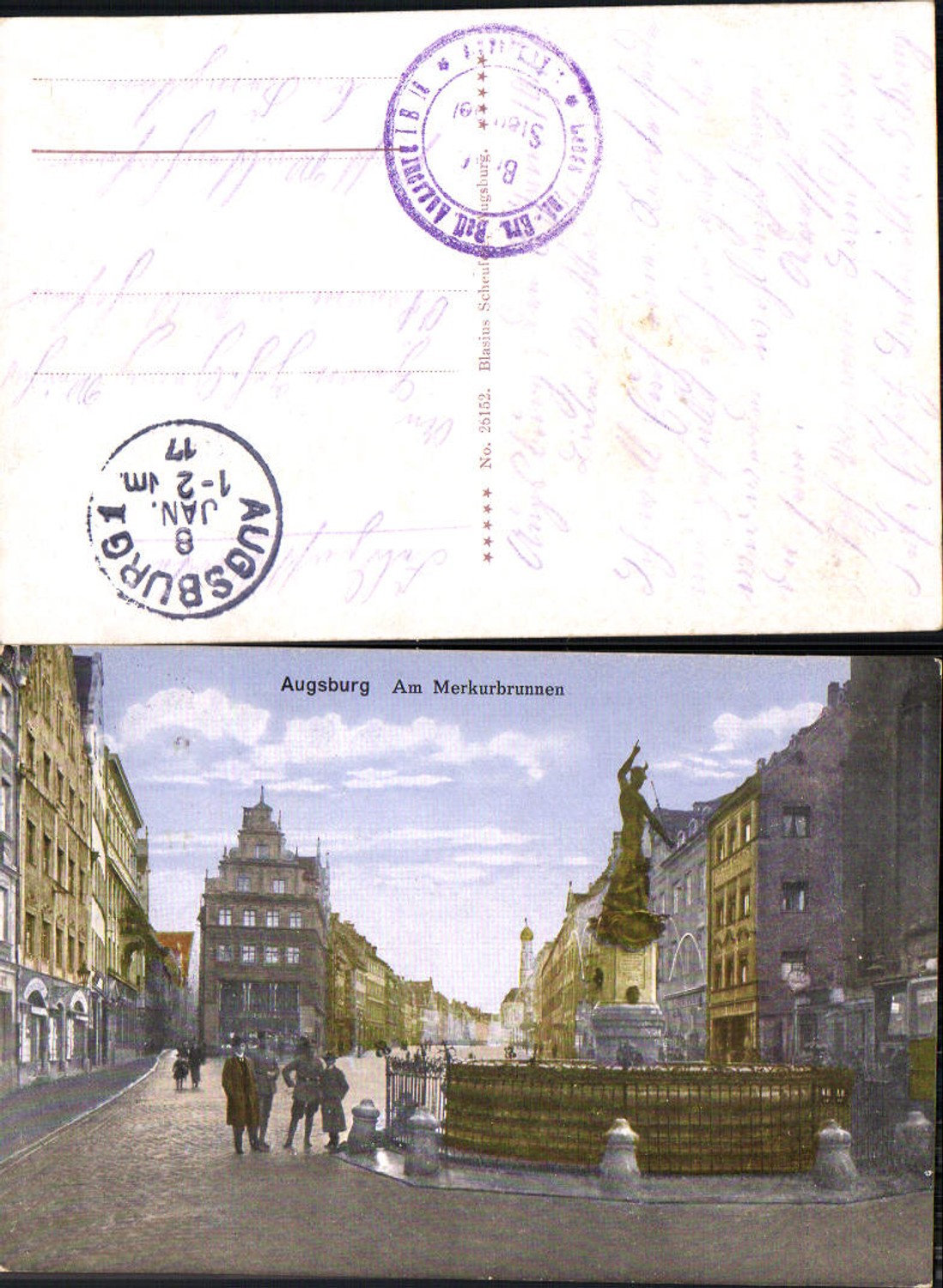 702855 Augsburg Merkurbrunnen Feldpost