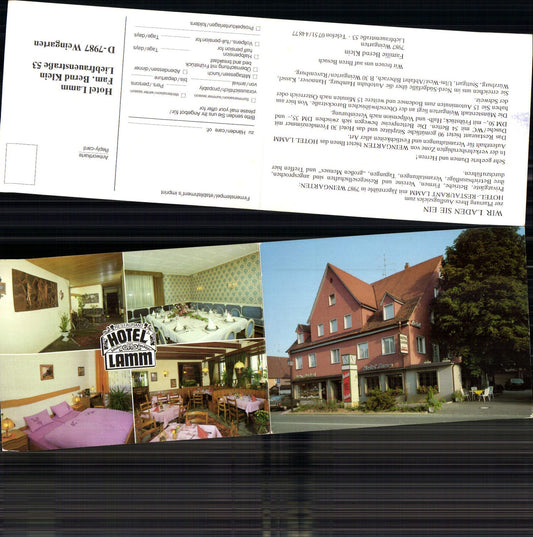 702948 Klapp-AK Weingarten Hotel Lamm Württemberg LK Ravensburg
