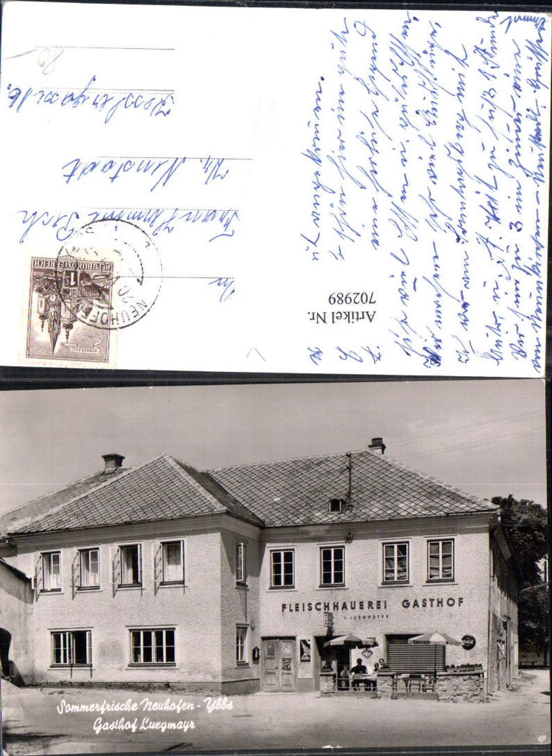 702989 Neuhofen an der Ybbs Gasthaus Fleischhauerei Luegmayr Bez. Amstetten
