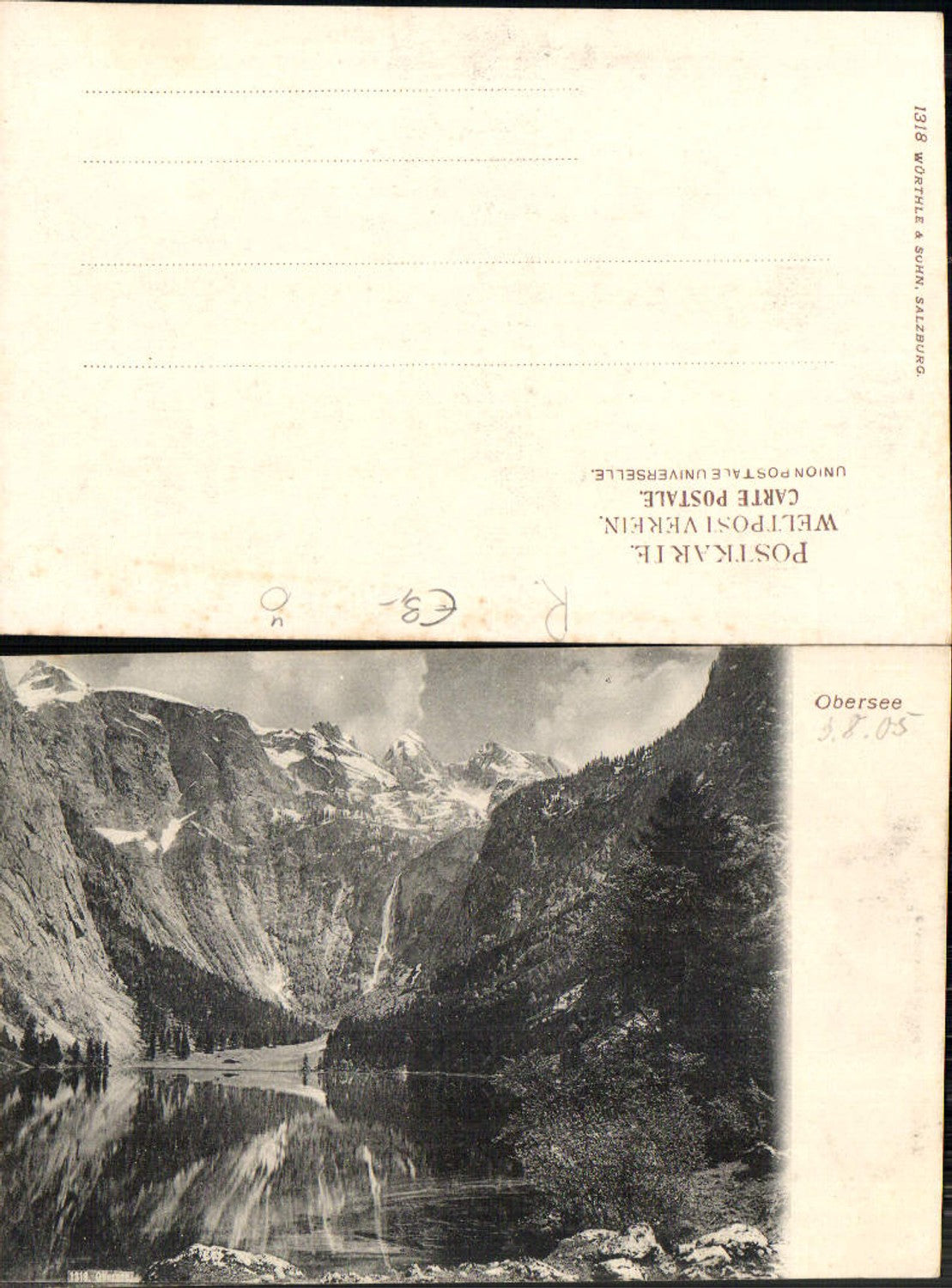 702992 Obersee b. Ramsau Berchtesgaden pub Würthle & Sohn 1318
