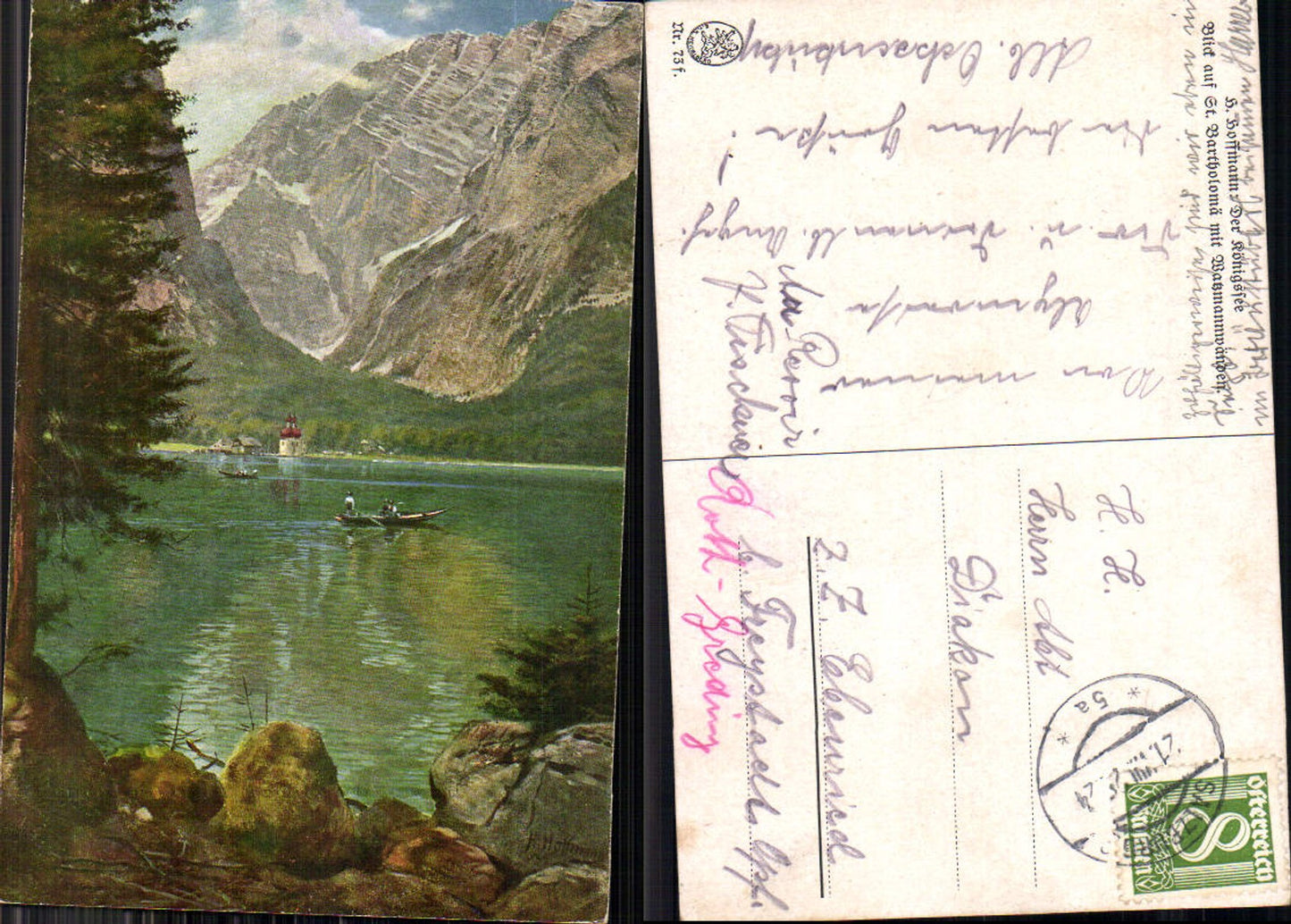 Heinrich Hoffmann Königsee Berchtesgaden St. Bartholomä gel Ebenried Allersberg Freystadt