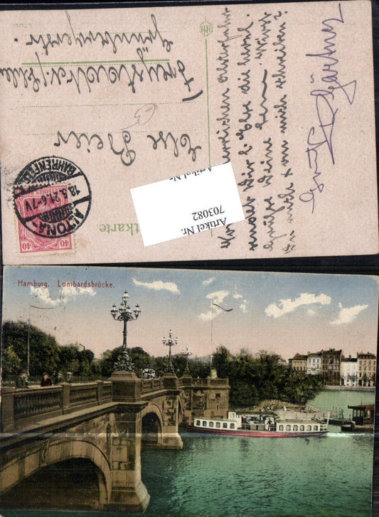 703082 Hamburg Lombardsbrücke Brücke gel Freystadt Schlesien