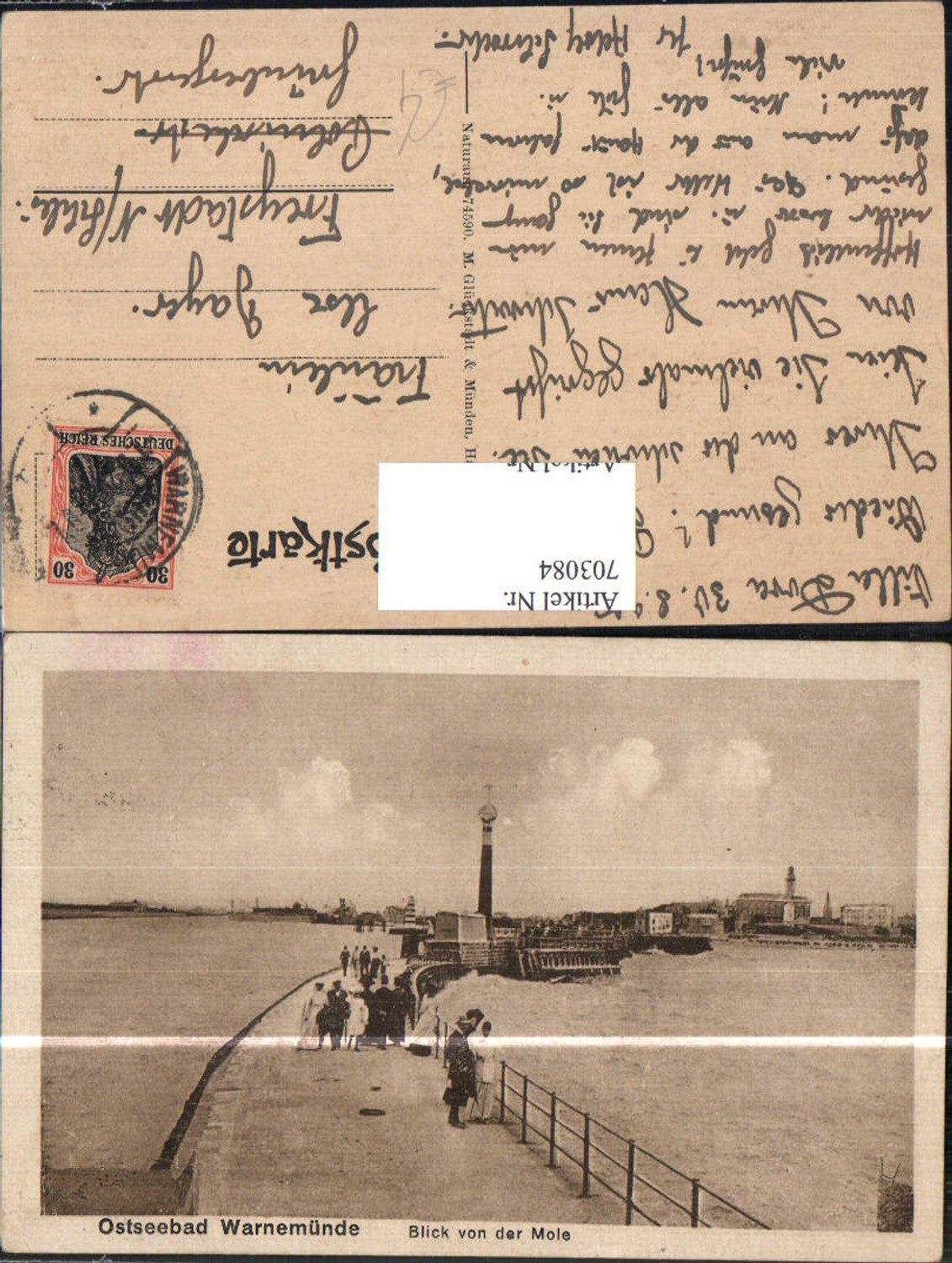 703084 Ostseebad Warnemünde Mole Blick