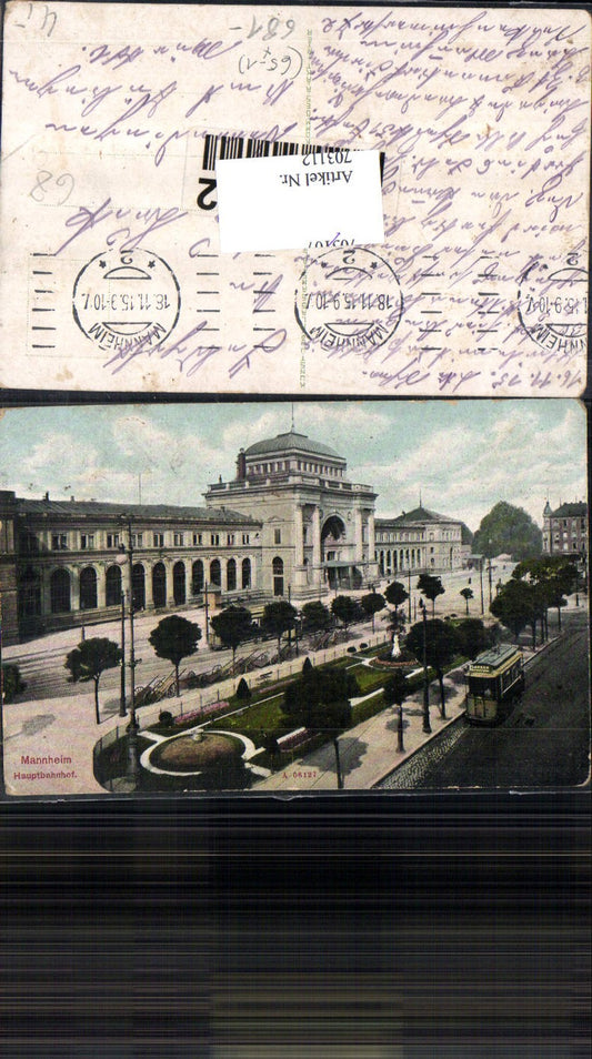 Mannheim train station, tram, field post office, Derendingen, Tübingen