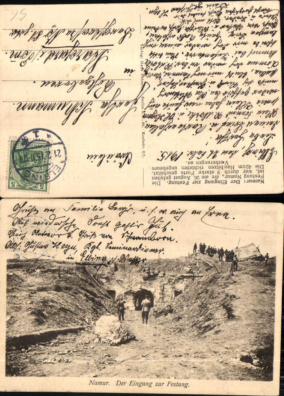 703176 Belgium Namur Festung Weltkrieg Soldaten Feldpost Stargard Pommern