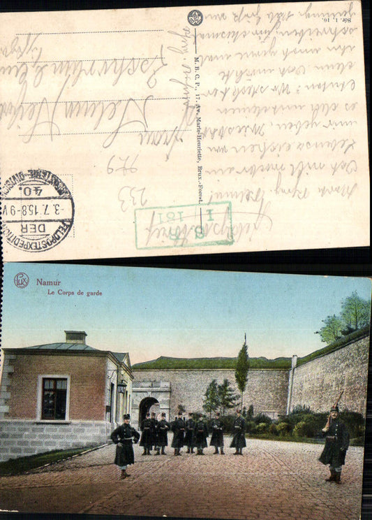 703177 Belgium Namur Le Corps de Garda Kaserne Feldpost Zschorlau