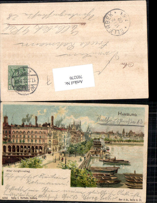703270 Lithographie Hamburg Alter Jungfernstieg pub Wulffsohn 6032