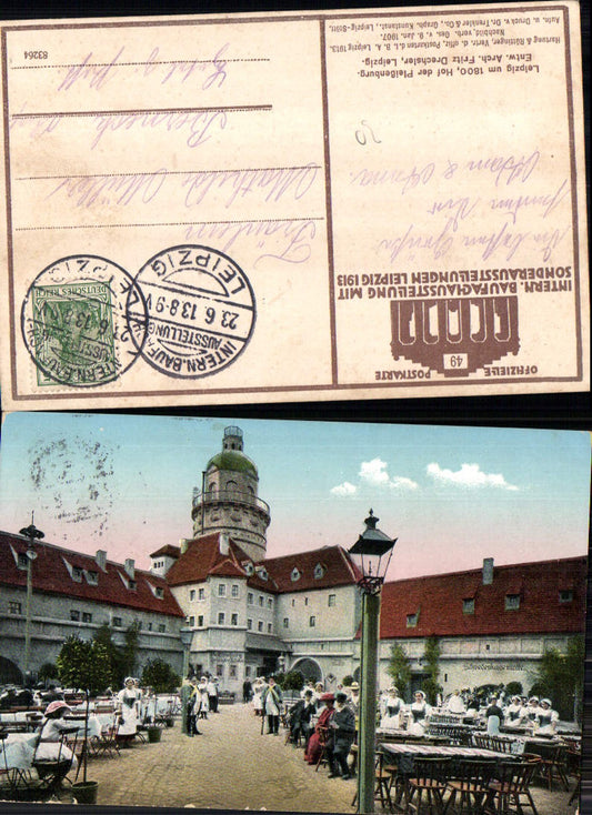Intern. Baufachausstellung 1913 Leipzig Karte Nr. 49 Hof d. Pleißenburg Postkarte