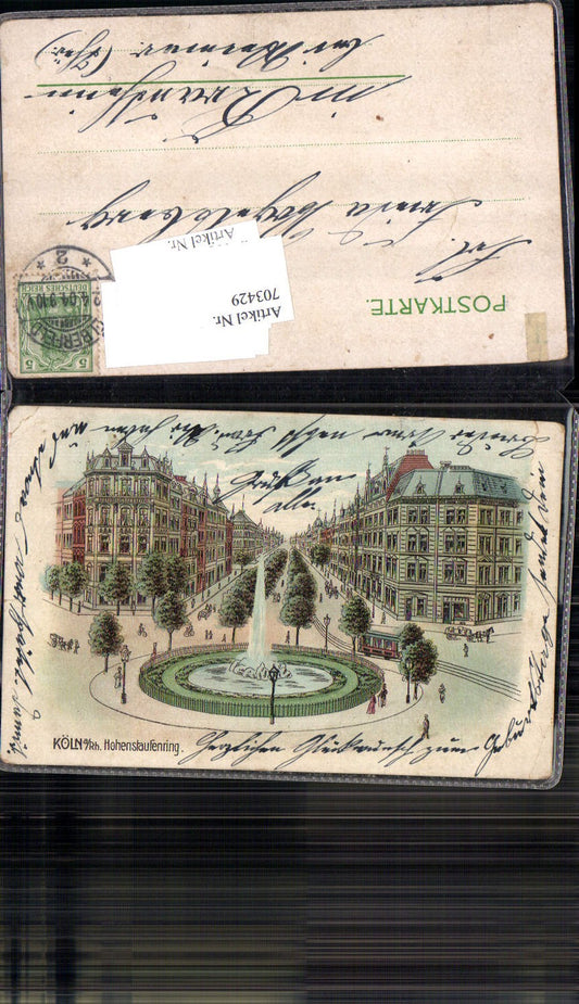 Lithographie Köln am Rhein Hohenstaufenring gel Krautheim b. Weimar Ettersberg