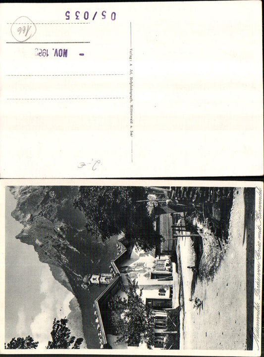 703480 Mittenwald an der Isar m. Gries u. Karwendel Ortsansicht Straße