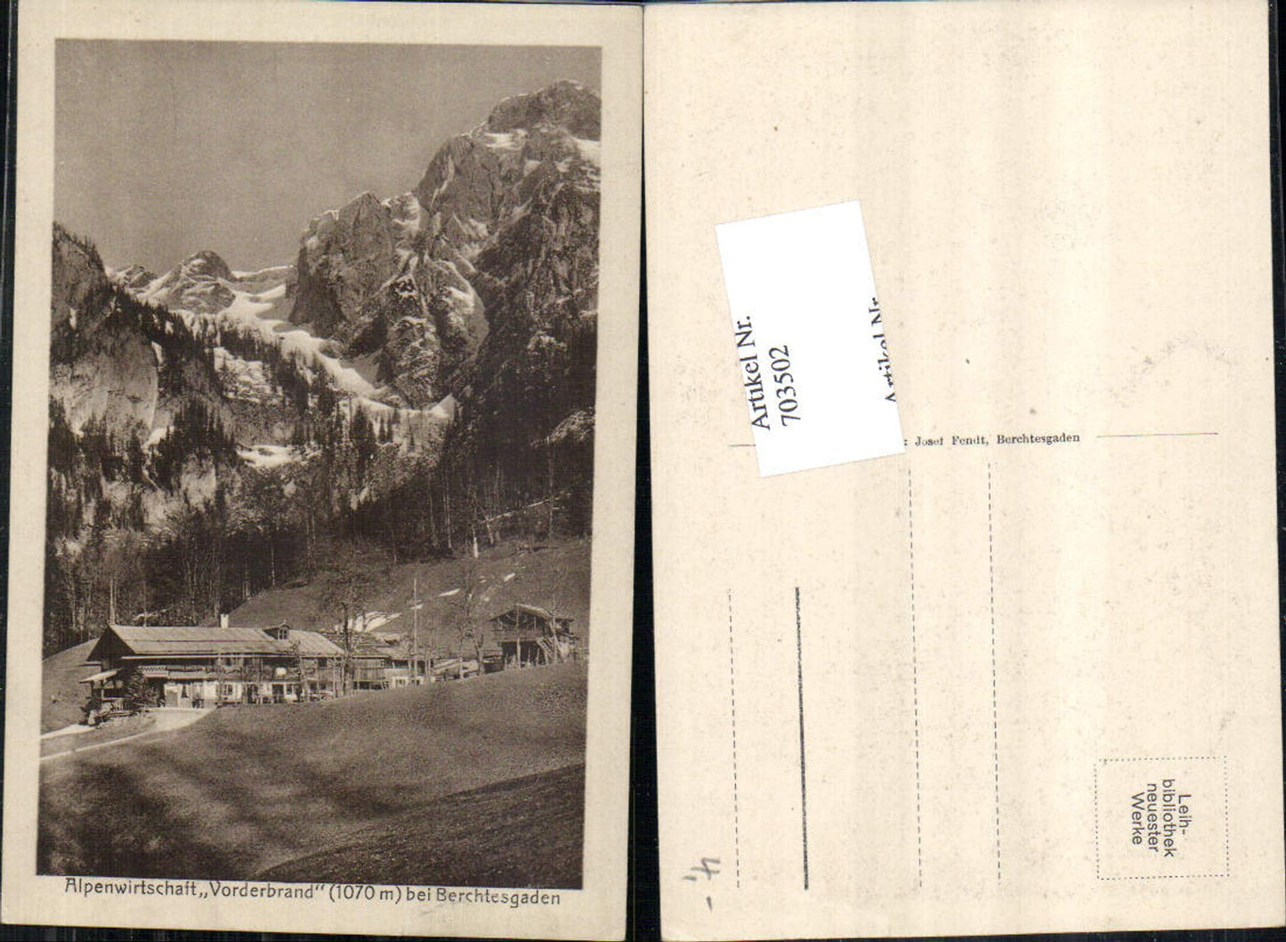 703502 Berchtesgaden Schönau Alpenwirtschaft Vorderbrand