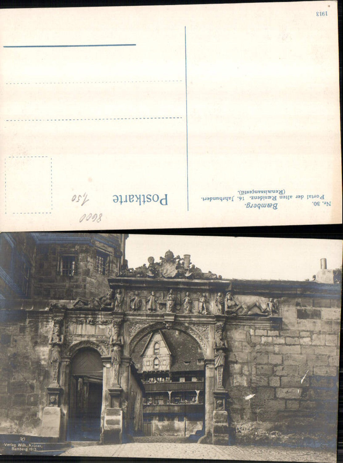 703513 Foto-AK Bamberg Portal Residenz pub Wilhelm Kröner 30