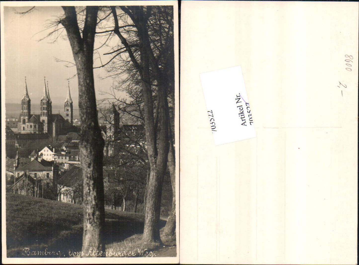 703522 seltene Foto-AK Bamberg Altenburg vom Weg