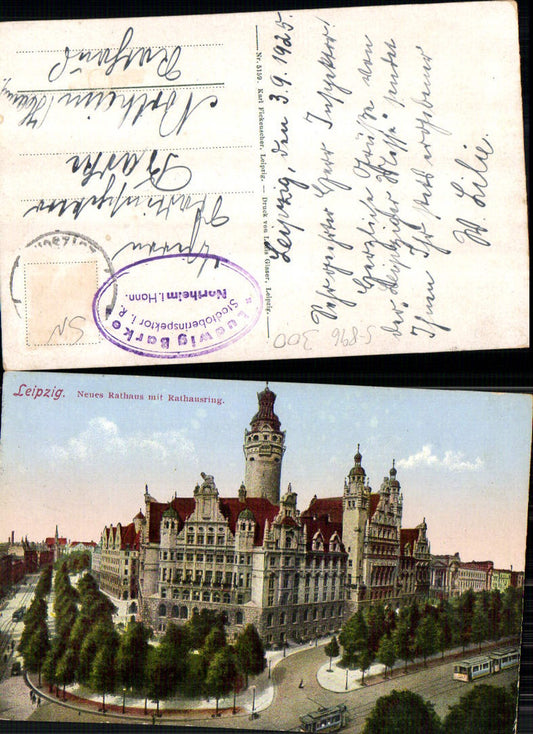 Leipzig Neues Rathaus gel Northeim Stp. Stadtoberinspektor Ludwig Barke