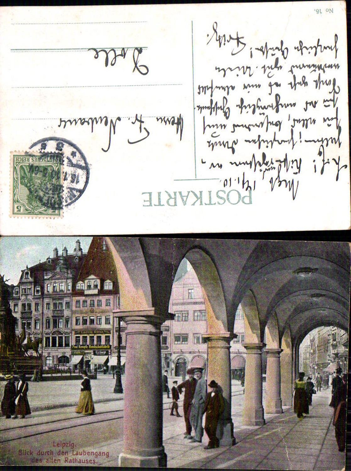 703650 Leipzig Laubengang Rathaus gel Dolle b. Burgstall LK Börde