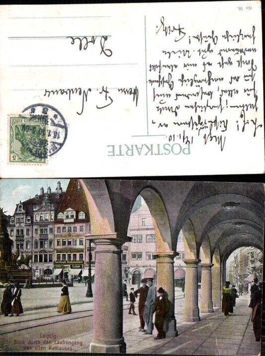703650 Leipzig Laubengang Rathaus gel Dolle b. Burgstall LK Börde