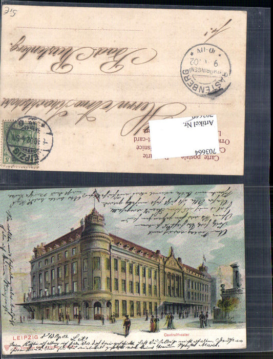 703664 Lithograph Leipzig Centraltheater Theater pub Dr. Trenkler