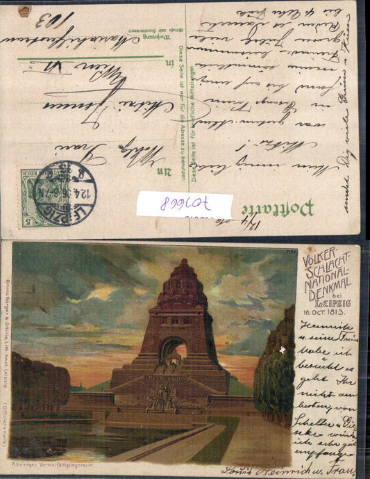 Artist Lithograph Leipzig Monument to the Battle of the Nations Bruno Bürger &amp; Ottillie 2153
